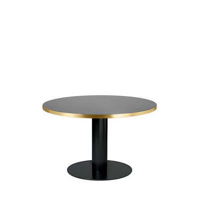 2.0 Ø125 Black / Granite Grey Glass Dining table