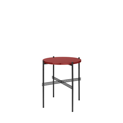 TS Black / Rusty Red Glass Side Table