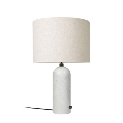 Gravity L Canvas / White Marble table lamp