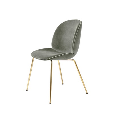 Beetle Fully Upholstered Brass / Eros 83 Dining Chair