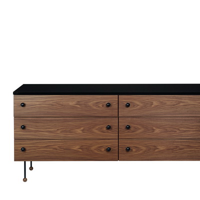 62 Walnut 6 drawer Dresser