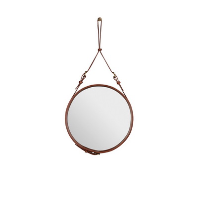 Adnet S Tan Wall Mirror