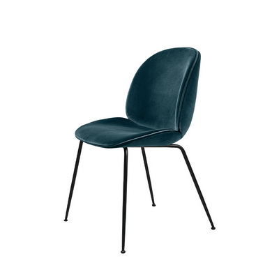 Beetle Fully Upholstered Black / Dandy Steel Blue Dining Chair