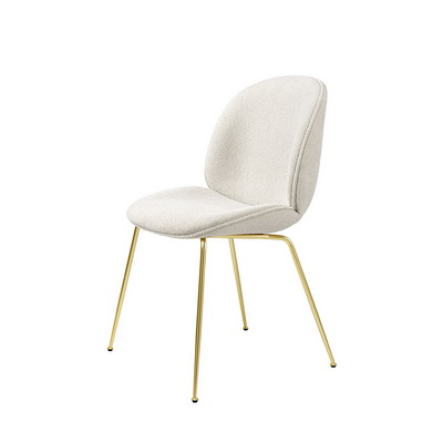 Beetle Fully Upholstered Brass / Bouclé 001 Brown Dining Chair