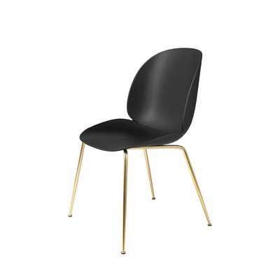 Beetle Unupholstered Brass / Black Dining Chair, set of 4