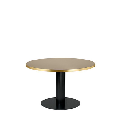 2.0 Ø125 Black / Safari Beige Glass Dining table