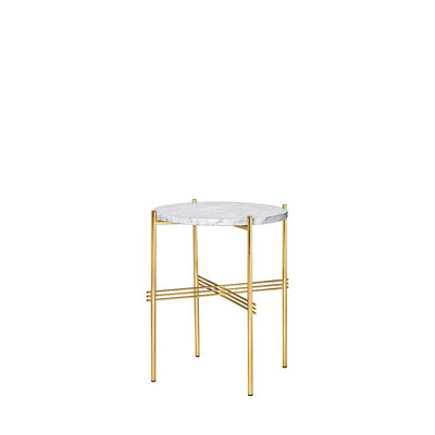 TS Brass / White Marquina Marble Side Table