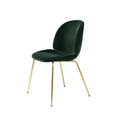 Beetle Fully Upholstered Brass / Dandy Emerald Green Dining Chair