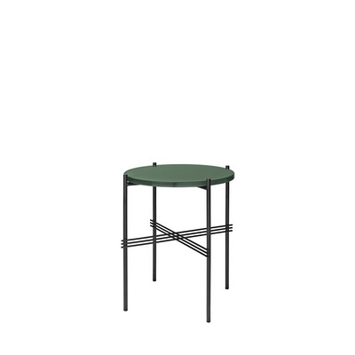 TS Black / Dusty Green Glass Side Table