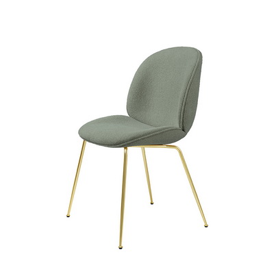 Beetle Fully Upholstered Brass / Bouclé 012 Brown Dining Chair