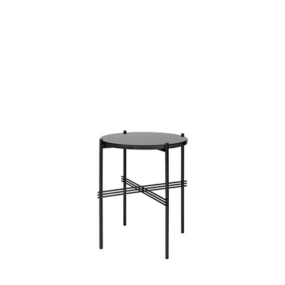 TS Black / Graphite Black Glass Side Table