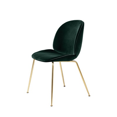 Beetle Fully Upholstered Brass / Velluto 787 Dining Chair