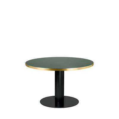 2.0 Ø125 Black / Bottle Green Glass Dining table