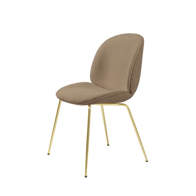 Beetle Fully Upholstered Brass / Bouclé 003 Brown Dining Chair