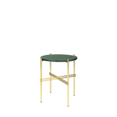 TS Brass / Dusty Green Glass Side Table