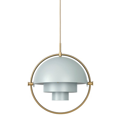 Multi-Lite L Brass / Sea Grey pendant