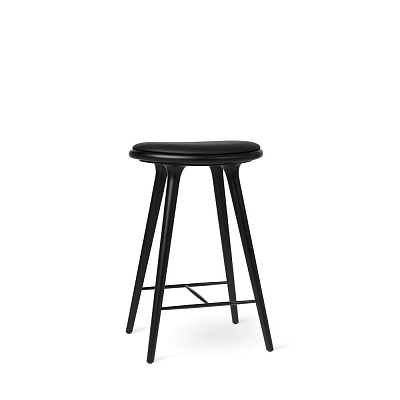 High Stool Black stained beech 69 cm