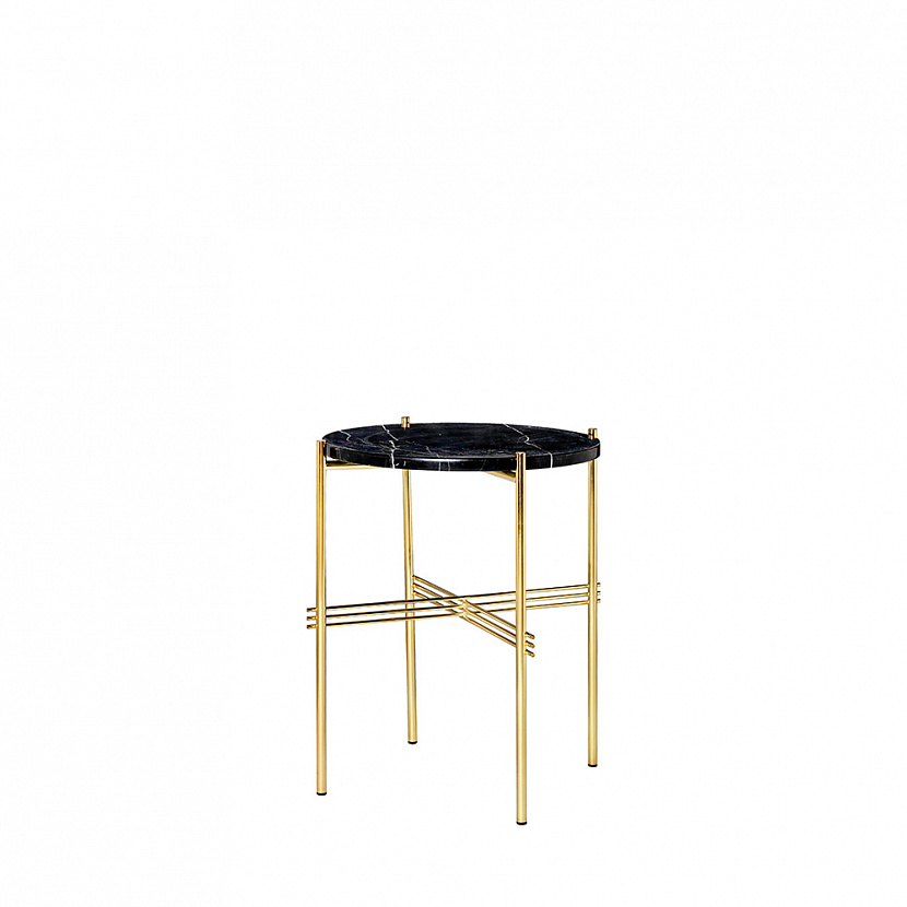 TS Brass / Black Marquina Marble Side Table