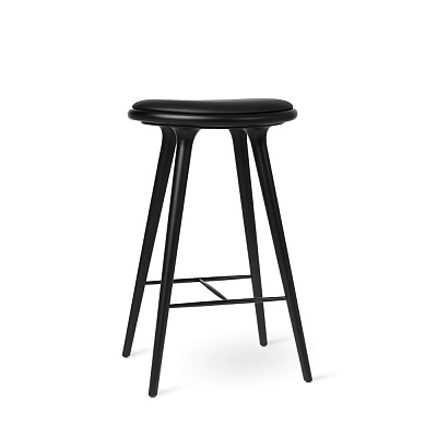 High Stool Black stained beech 74 cm