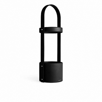 Brennan Black Leather Umbrella Stand