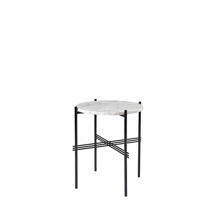 TS Black / White Marquina Marble Side Table