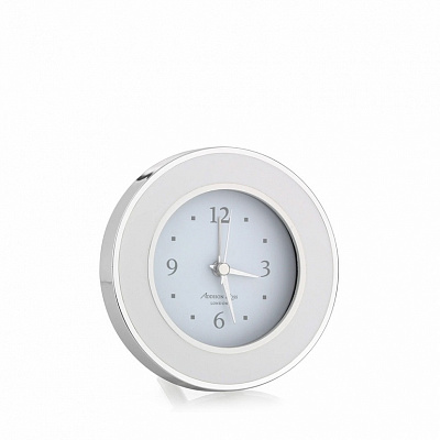 White & Silver Silent Alarm Clock