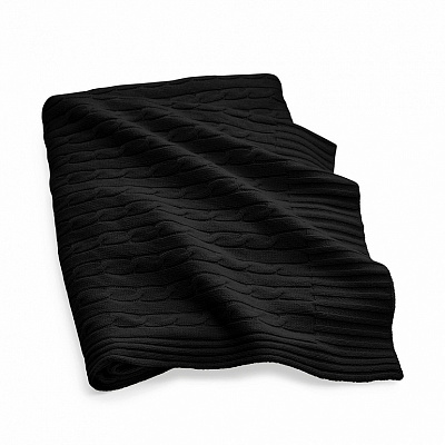 Cable Cashmere Midnight Black Throw Blanket