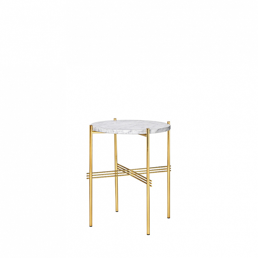 TS Brass / White Marquina Marble Side Table